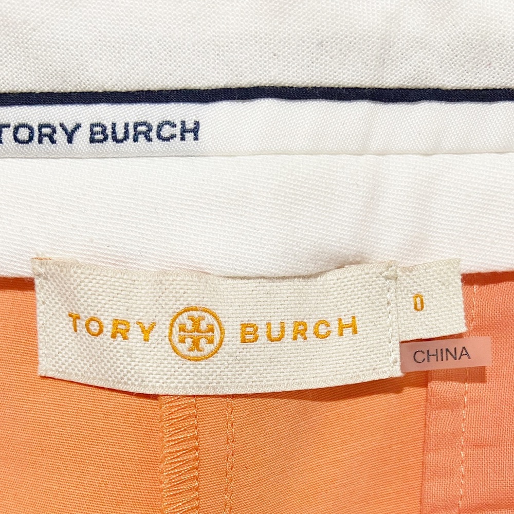 TORY BURCH Bermuda Shorts in Peach Orange Flat Front Size 0 - Picture 8 of 8